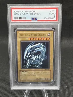 2002 Yu-Gi-Oh! Starter Deck Kaiba SDK-001 Blue-Eyes White Dragon PSA 2 - Image 1