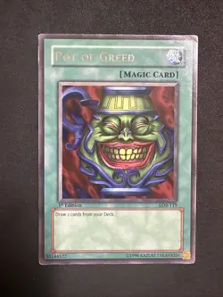 Yugioh Pot of Greed Rare 1st Ed LOB-119 MP - Image 1