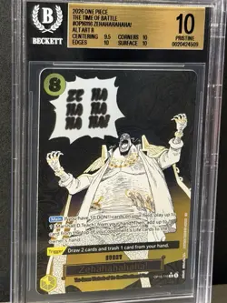 Zehahahahaha! One Piece OP 16 The Time Of Battle English Alt Art BGS Pristine 10 - Image 3