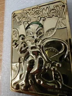 1999 Burger King Pokemon Mewtwo 23k Gold Plated Trading Card - Image 2