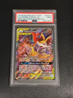Charizard & Braixen GX SM230 Black Star Promo Pokemon Card PSA 9 Graded - Image 1