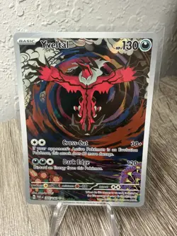 Pokemon TCG Yveltal Full Art Holo Card 205/182 Paradox Rift Illustration Rare NM - Image 1