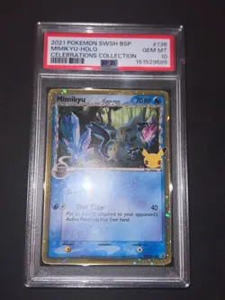 PSA 10 FRESH CERT Mimikyu Delta Species SWSH136 Sword & Shield Promo Cards Holo - Image 1