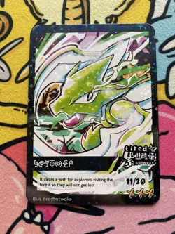 Fan Art Card by Tiredbutwoke, Set 2, Sleepy Forest - Scyther Holographic Card - Image 1
