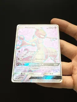 Pokemon TCG Mewtwo GX Full Art Holo Ultra Rare Shining Legends 72/73 190 HP - Image 3