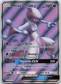 Mewtwo GX (Full Art) Ultra Rare Holo Shining Legends 72/73 NM - Image 1