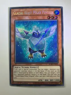 Glacial Beast Polar Penguin BLAR-EN032 Secret Rare 1st Edition YuGiOh Card NM - Image 1