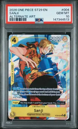 PSA 10 - Sanji ST29-004 Alternate Art Promo One Piece STARTER DECK Egghead - Image 1