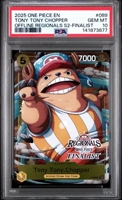 2025 ONE PIECE OFFLINE REGIONALS SEASON 2 FINALIST #089 TONY TONY CHOPPER PSA 10 - Image 1