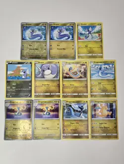 Pokemon Card Lot Of 11 Various Dratini Dragonair Dragonite Reverse Holo Rare - Image 1