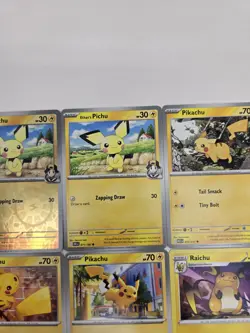 Lot of 9 Pokemon Cards Pichu Pikachu Raichu Collection Reverse Holo Rare - Image 3
