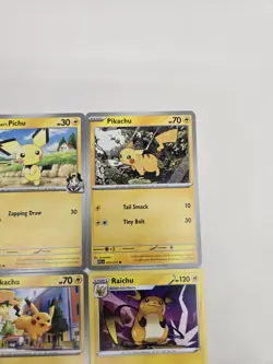 Lot of 9 Pokemon Cards Pichu Pikachu Raichu Collection Reverse Holo Rare - Image 4
