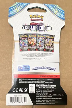 Pokemon TCG Scarlet & Violet—Stellar Crown Booster Pack 10 Cards English 2024 - Image 2