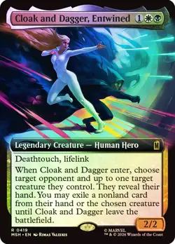 MTG FOIL Cloak and Dagger, Entwined Extended Art - Marvel Super Heroes #419 - Image 1