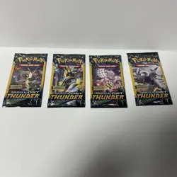 (4) Pokemon Sun & Moon - LOST THUNDER,3 Card Mini Booster Packs Complete Art Set - Image 1