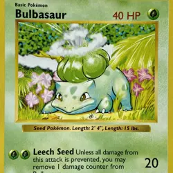 1999 Pokemon Shadowless Bulbasaur Card Length 15 lbs Error Base Set 44/102 NM - Image 1