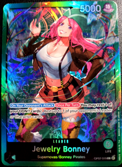 Jewelry Bonney OP07-019 ONE PIECE Tcg Card Game NM GREEN Leader - Image 1