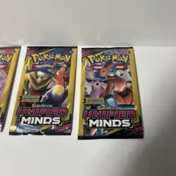 LOT OF 4 pks Pokemon Sun & Moon Unified Minds 3 Card Booster Art Set 2019 Sealed - Image 3