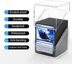 Card Deck Case, Deck Box with 100 Pack Card Sleeves and Divider, Standard Clear - Image 3