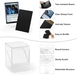 Card Deck Case, Deck Box with 100 Pack Card Sleeves and Divider, Standard Clear - Image 4