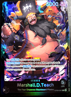 Marshall.D.Teach OP09-081 ONE PIECE Tcg Card Game NM BLACK Leader - Image 1