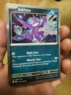 Pokemon TCG Sableye Holographic Trading Card 136/193 - Image 1