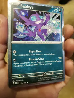 Pokemon TCG Sableye Holographic Trading Card 136/193 - Image 3