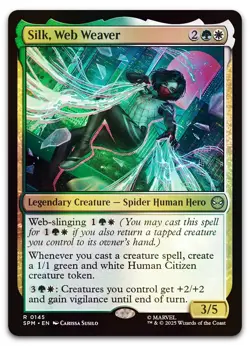 Silk, Web Weaver #145 (Foil) (NM) Spider-Man SPM Magic MTG - Image 1