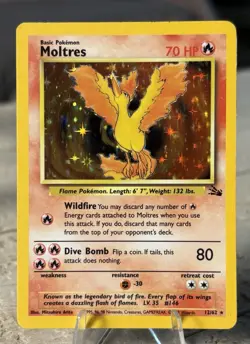 Pokemon VTG Moltres 12/62 Fossil Holo LP English US Seller - Image 1