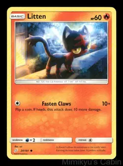 LITTEN 20/181 COMMON TEAM UP POKEMON NM - Image 1