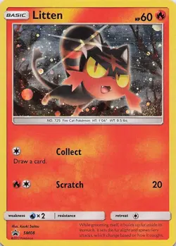 Litten - (Cosmos Holo) Pokemon Sun & Moon Promo SM08 LP - Image 1