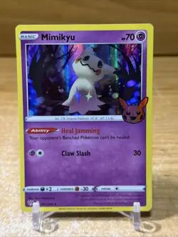Mimikyu 081/189 Halo Rare -Trick Or Trade Halloween Pokemon TCG Pikachu Stamp - Image 1