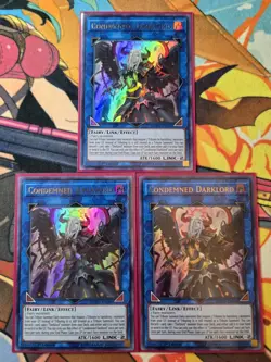 Condemned Darklord - DUOV-EN006 - Ultra Rare 1st Edition NM x3 Yugioh - Image 1