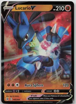 Lucario V 146/264 Holo V Rare Fusion Strike Pokemon Near Mint - Image 1