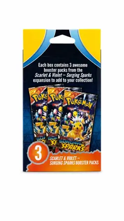 Pokemon Scarlet and Violet Surging Sparks Booster Pack of 3 - Image 2