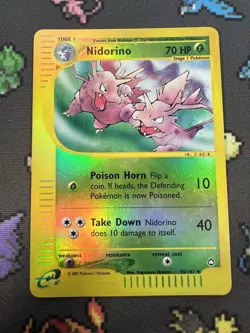 Nidorino #55 Reverse Holo Aquapolis 2002 55/147 E-Reader Pokemon Card English - Image 3