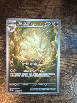 Pokemon TCG Ninetales Illustration Rare 199/197 SV03 Obsidian Flames Holo - Image 4