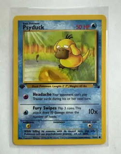WoTC Psyduck 53/62 Fossil 1st Edition 1999 Common English Pokemon TCG Near Mint - Image 1