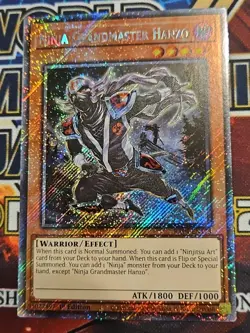 In Hand YUGIOH x1 RA04-EN173 NINJA GRANDMASTER HANZO - PLATINUM SECRET RARE 1st - Image 1