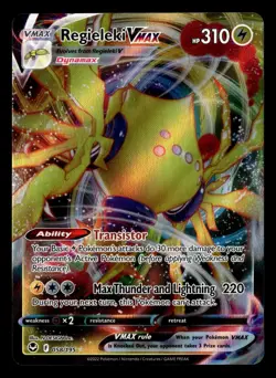 Regieleki VMAX 058/195 VMAX Rare Holo Silver Tempest Pokemon Card - Image 2