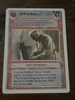 Decipher Star Wars CCG WB Premiere GIFT OF THE MENTOR Card NM - Image 1