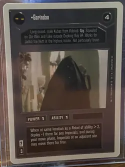 Decipher Star Wars CCG Premiere WB GARINDAN Card NEVER PLAYED - Image 1
