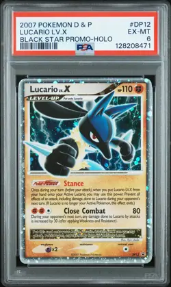 2007 POKEMON DIAMOND & PEARL BLACK STAR PROMO HOLO #DP12 LUCARIO LV.X PSA 6 - Image 1