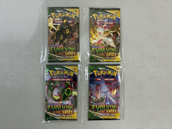 Lot of 4 - Pokemon TCG Evolving Skies Booster Packs - Full Art Work Set - New - Image 1