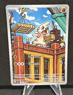 Pokemon Timburr 125/086 SV Black Bolt Illustration Rare Holo NM - Image 1