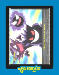 EP22 THE TOWER OF TERROR - BLUE LOGO - NON-HOLO - TOPPS POKEMON TV CARD - Image 1