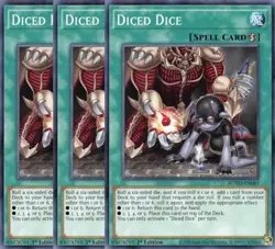 Yugioh - Diced Dice x 3 - 1st Edition NM - Plus Free Holographic Card - Image 1