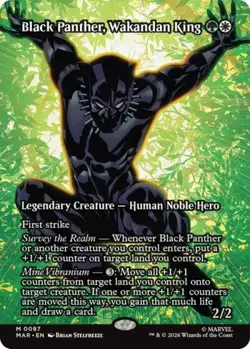 Black Panther, Wakandan King (Borderless) - Near Mint MTG Marvel Eternal-Legal - Image 1