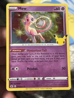 Mew - 011/025 - Pokemon Celebrations Holo Rare Card VLP - Image 1