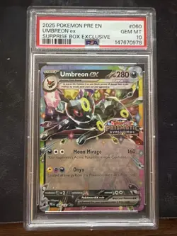 2025 Pokemon Umbreon ex 060 Prismatic Evolutions Surprise Box PSA 10 Gem Mint⁠ - Image 1